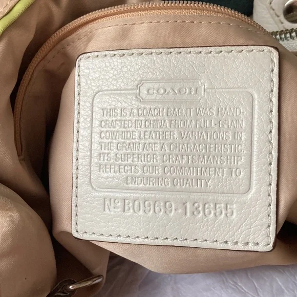 Coach Shoulder Bag Ali Leather Hobo B0969-13655 Soft Cream Winter White - Picture 4 of 10